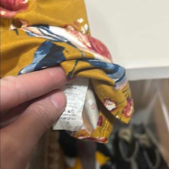 Blue and Pink Floral Sundress with 3/4 Sleeves and Scoop Neck - Picture 6 of 6